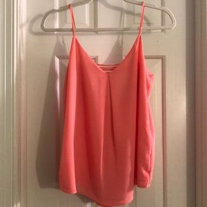 Coral blouse with cross back detail - size S